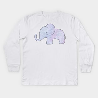 Pastel Floral Elephant Kids Long Sleeve T-Shirt